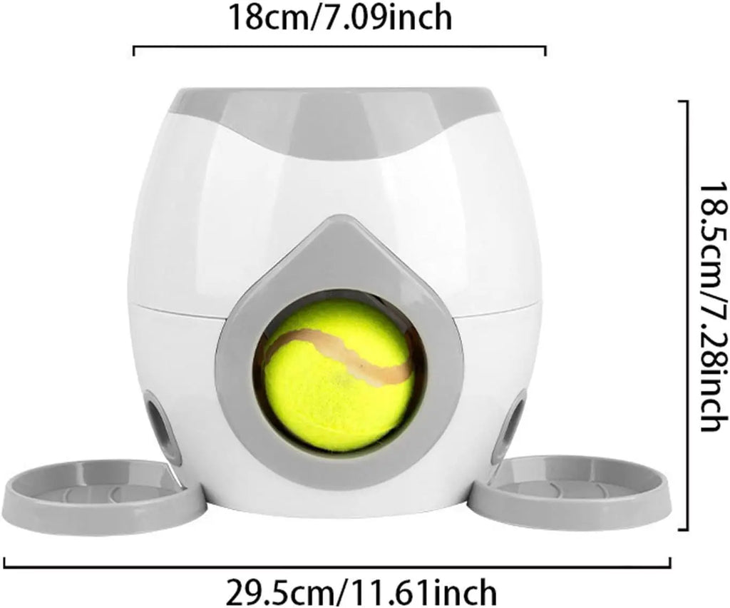 Automatic Dog Ball Launcher Interactive Fetch Machine Indoor Outdoor Pet Training Toy Mental Stimulation Treat Dispenser