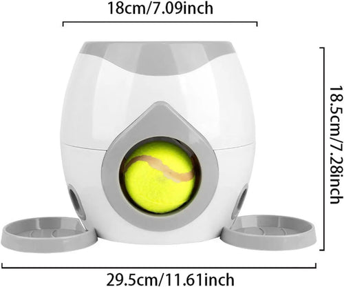 Automatic Dog Ball Launcher Interactive Fetch Machine Indoor Outdoor Pet Training Toy Mental Stimulation Treat Dispenser
