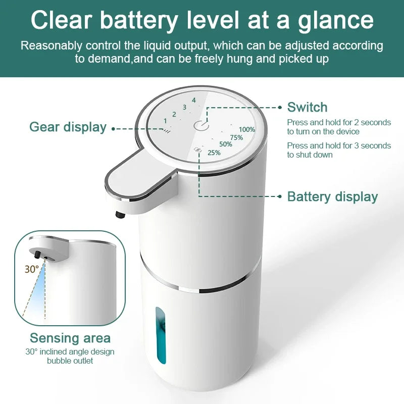 Touchless Foaming Soap Dispenser – Automatic, USB Rechargeable, 380ml