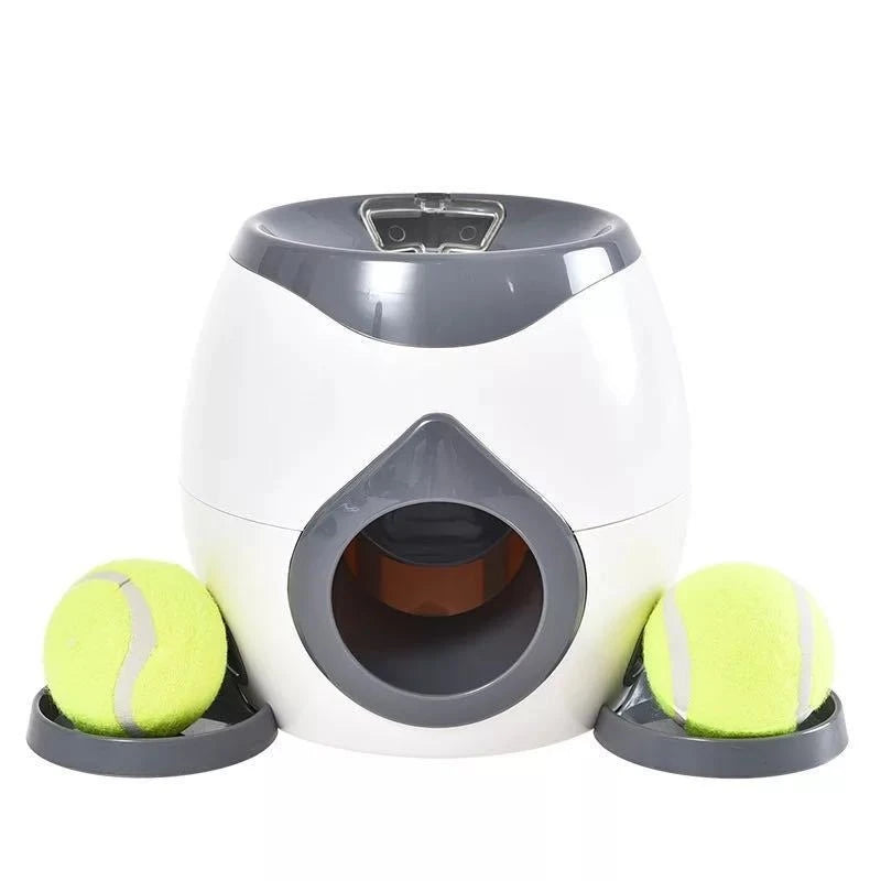 Automatic Dog Ball Launcher Interactive Fetch Machine Indoor Outdoor Pet Training Toy Mental Stimulation Treat Dispenser