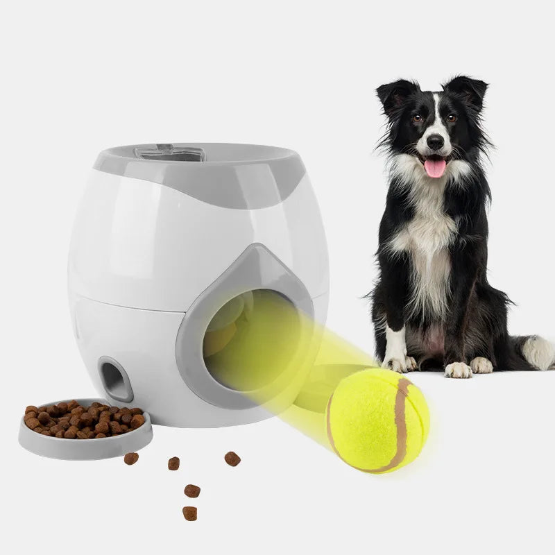 Automatic Dog Ball Launcher Interactive Fetch Machine Indoor Outdoor Pet Training Toy Mental Stimulation Treat Dispenser