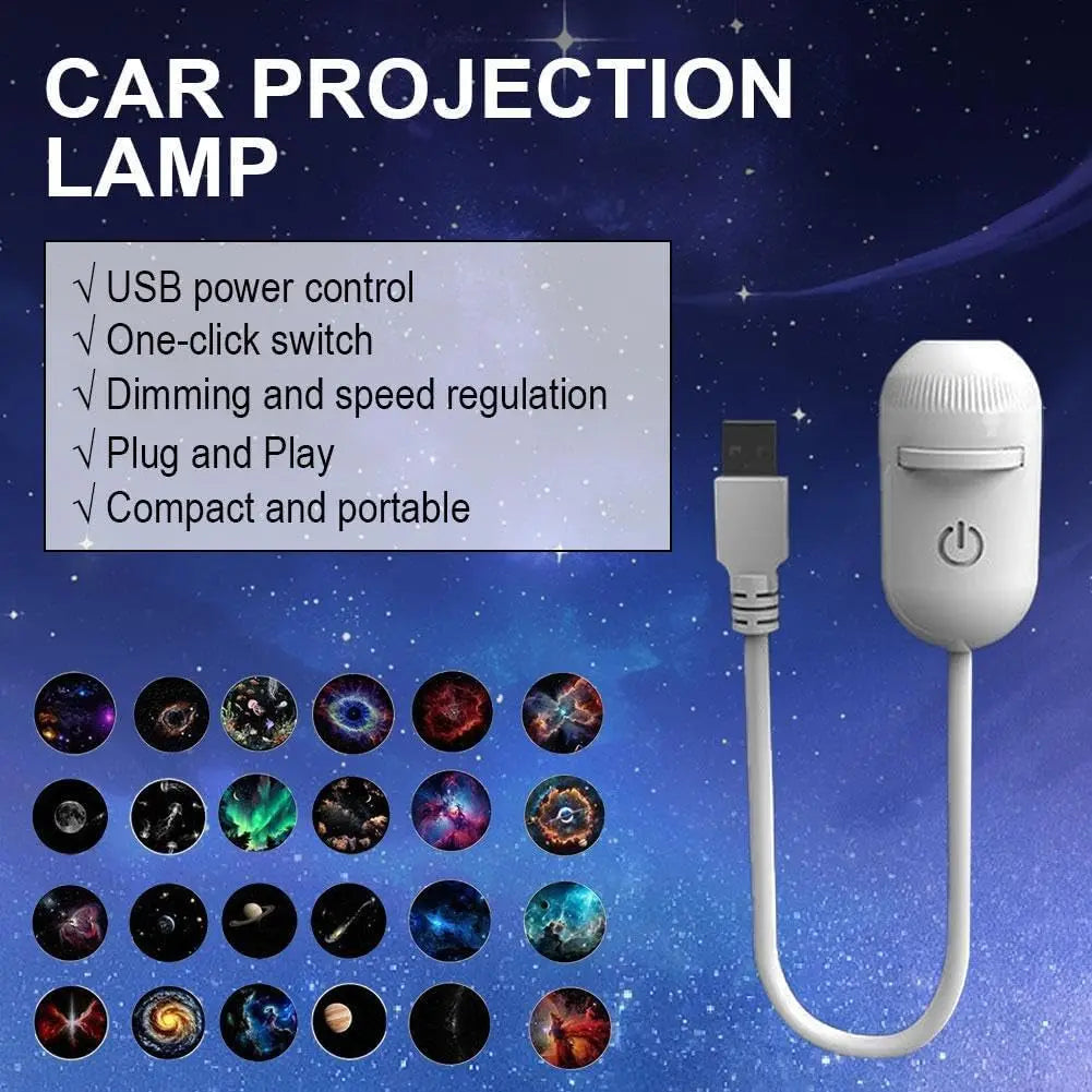 2in1 USB Galaxy Projector Night Light Starry Sky Lamp with Interchangeable HD Slides for Bedroom Kids Ceiling Decor Gift ﻿