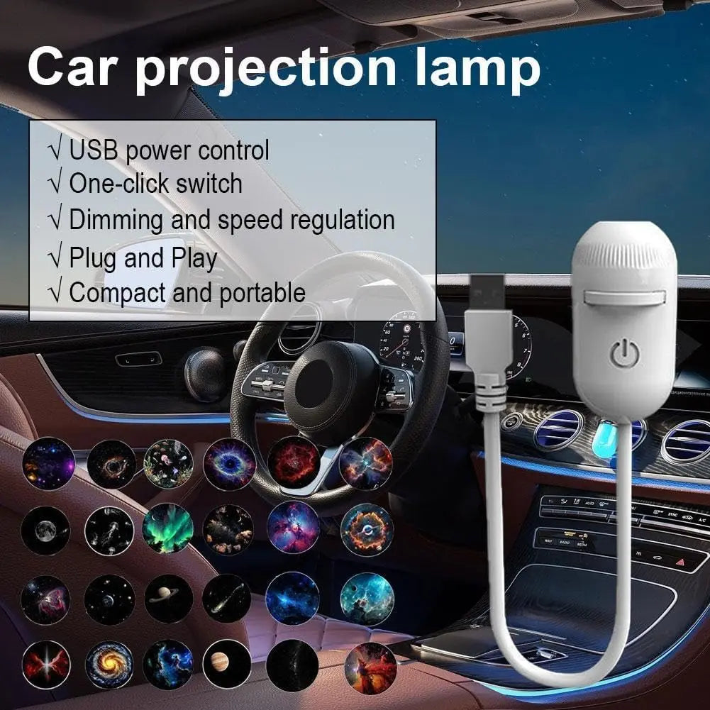 2in1 USB Galaxy Projector Night Light Starry Sky Lamp with Interchangeable HD Slides for Bedroom Kids Ceiling Decor Gift ﻿